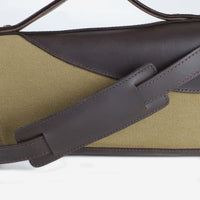 Teales Huntsman Oiled Leather & Khaki Canvas Gun Slip Buckle Flap