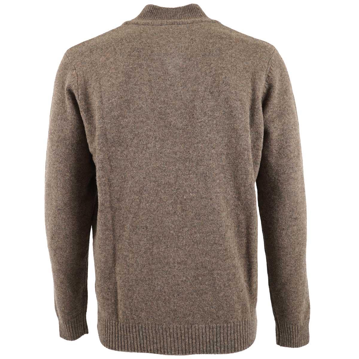 Albert and Maurice Netherton Zip Neck Lambswool Jumper Taupe