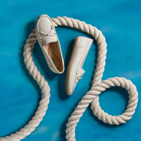 Cream Leather Clarks Womens Elliotte Sail Moccasin Shoes Lifestyle