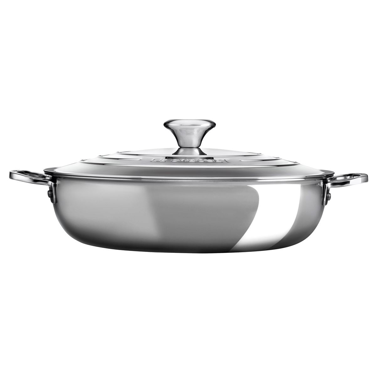 Le Creuset Signature Stainless Steel 30cm Shallow Casserole With Lid