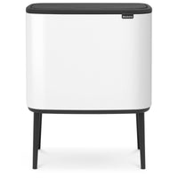 White Brabantia Bo Touch Bin 3x11 Litre