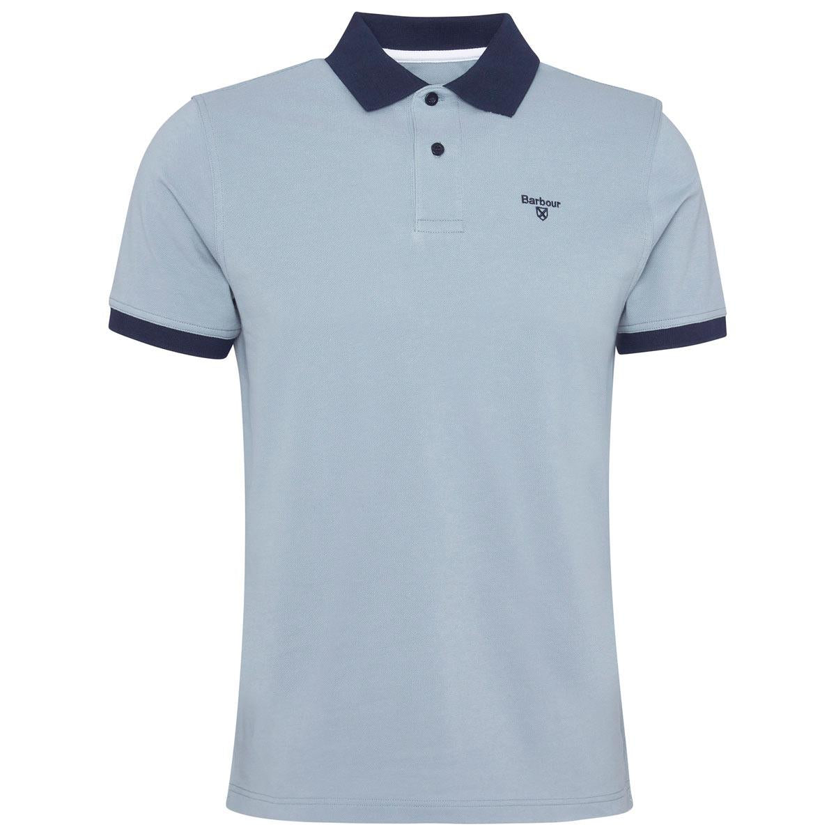 Lead Barbour Mens Lynmouth Tipped Tailored Fit Polo Shirt