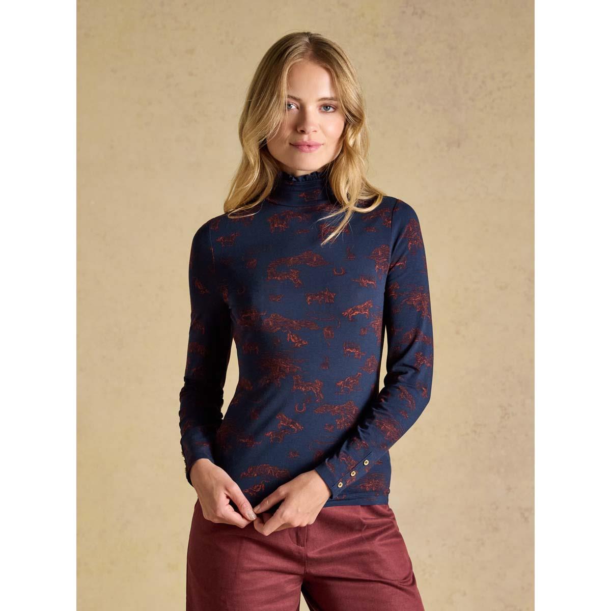 Joules Womens Printed Amy Long Sleeve Top