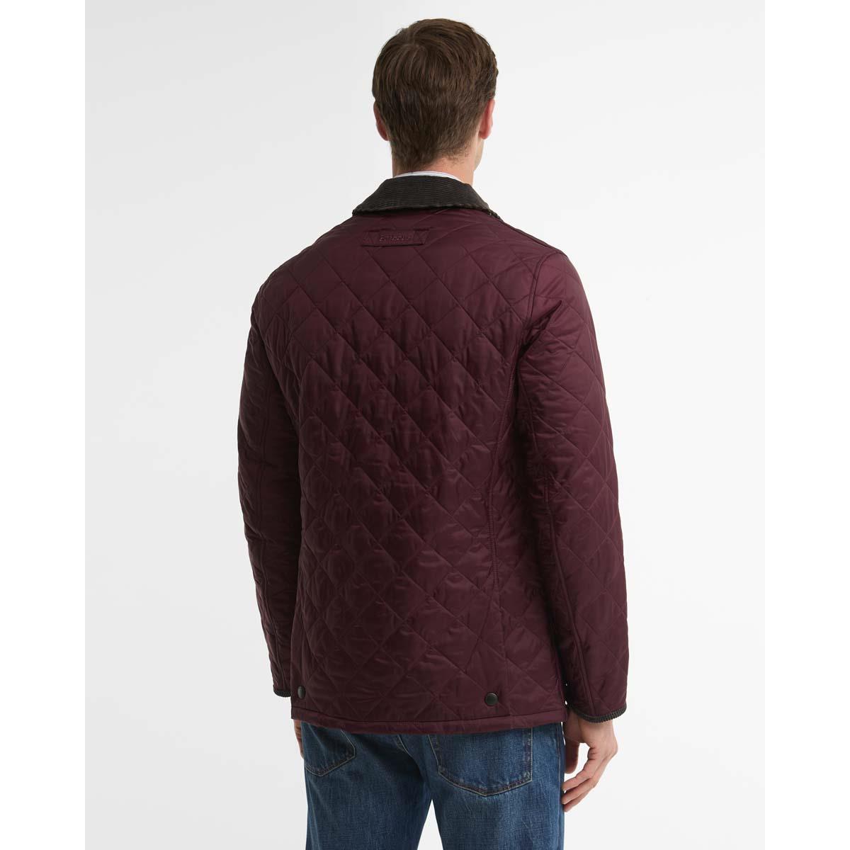 Bordeaux Barbour Mens Icons Heritage Liddesdale Quilted Jacket Back
