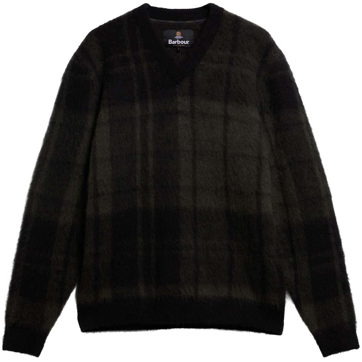 Barbour Mens Hunham Tartan V-Neck Knitted Jumper