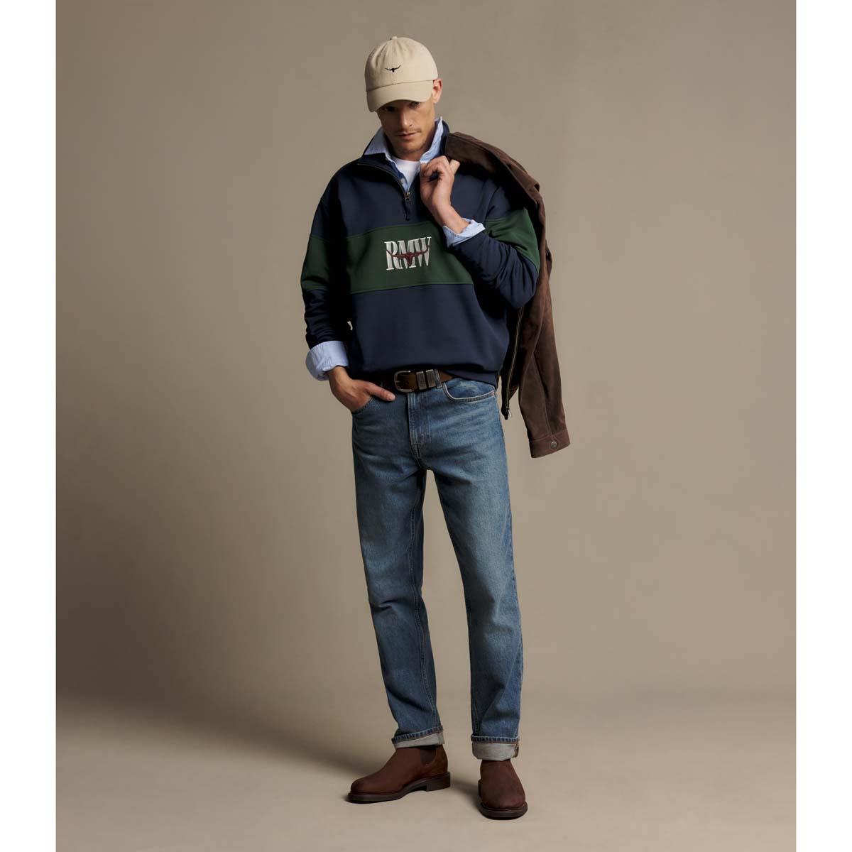 R.M. Williams Mens Heritage 1/4 Zip Sweatshirt