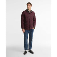 Bordeaux Barbour Mens Icons Heritage Liddesdale Quilted Jacket ON Model