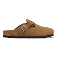 Dark Tea Birkenstock Boston Suede Leather Clogs Side