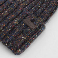 Navy Barbour Mens Kelson Fleck Pom Beanie Hat Hem