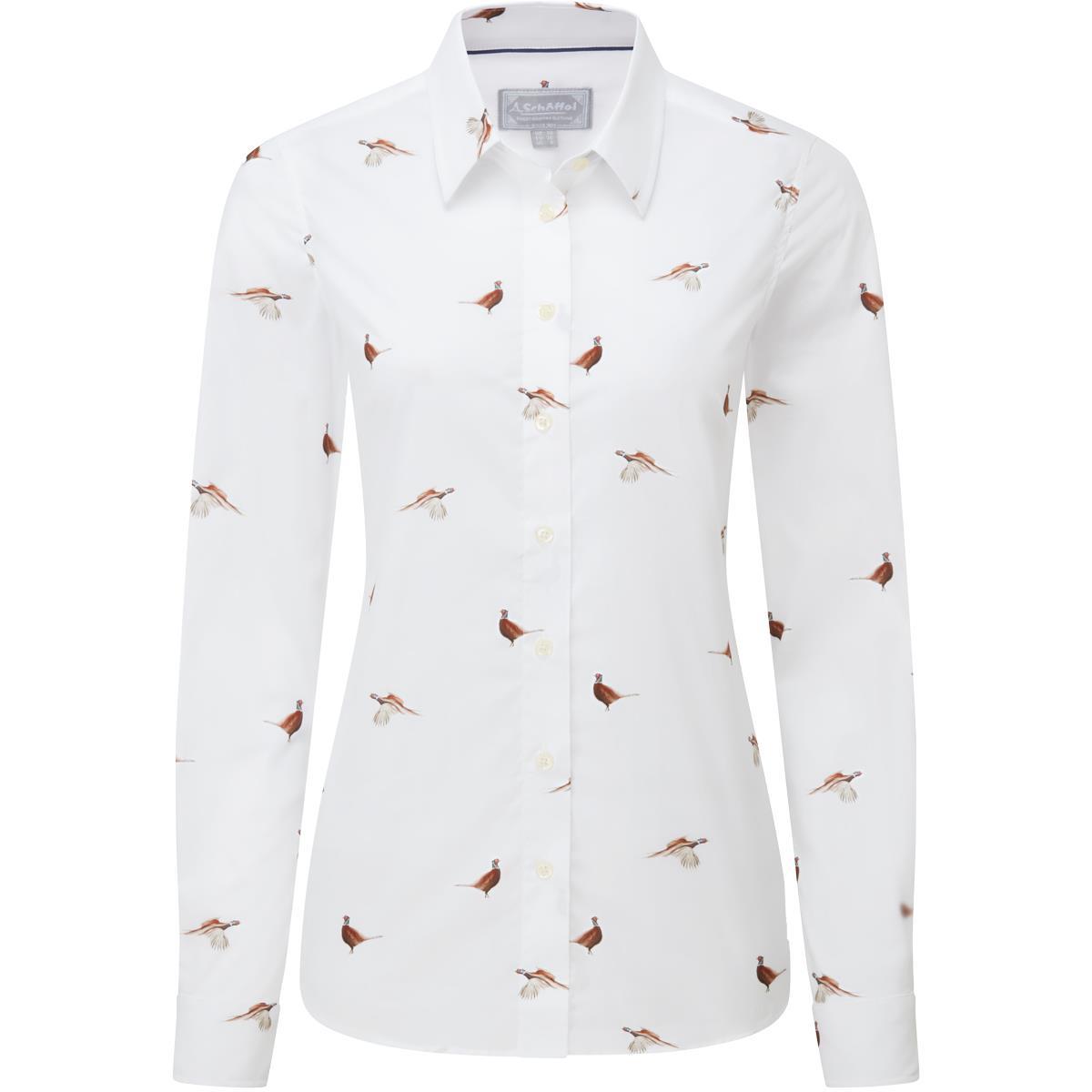 Pheasant Print Schoffel Womens Norfolk Shirt