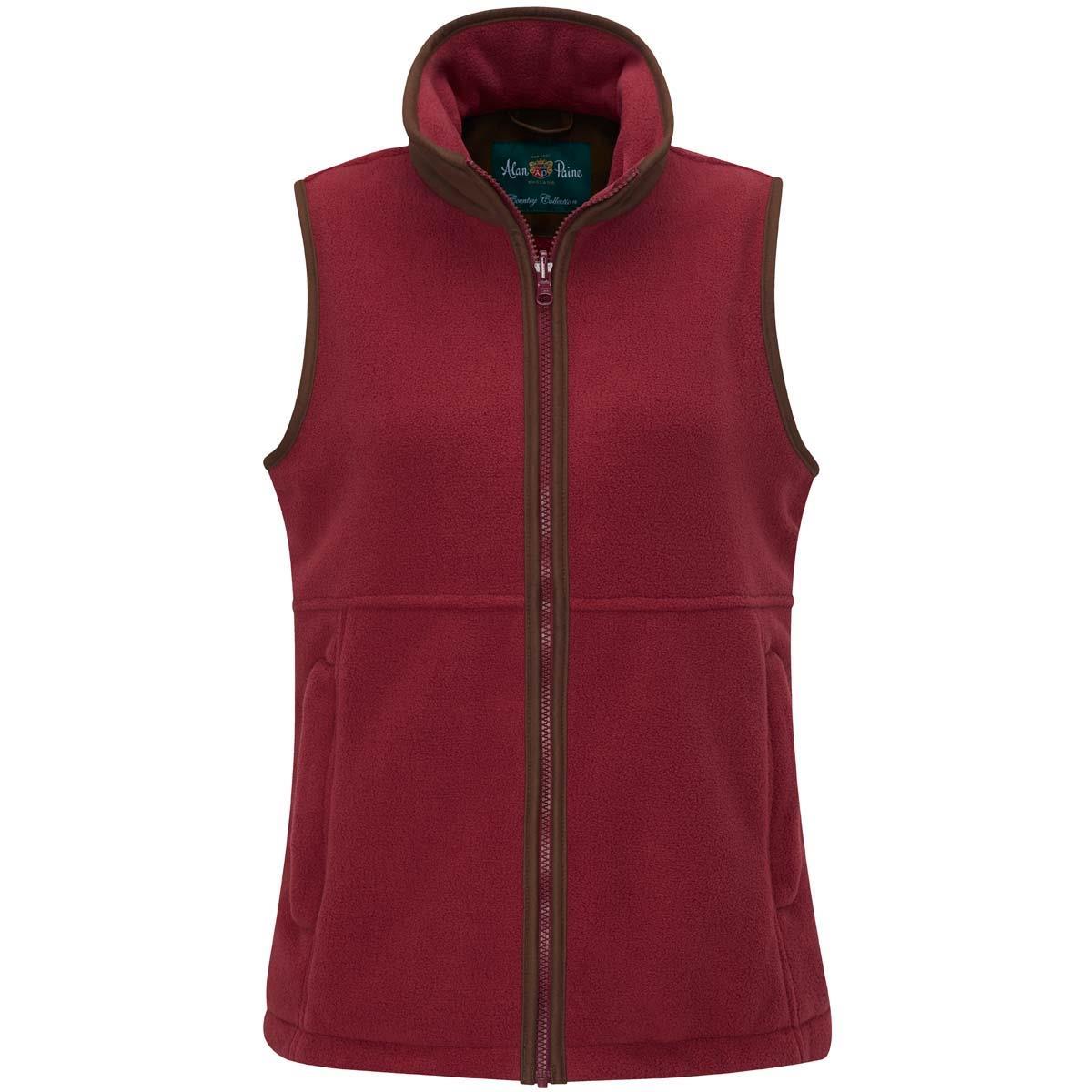 Cranberry Alan Paine Womens Aylsham Fleece Waistcoat