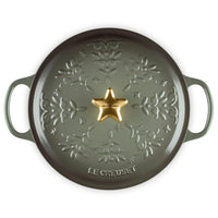 Thyme Le Creuset Signature Cast Iron Noel Round Casserole 24cm Top View