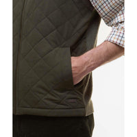Olive Barbour Mens Shoveler Knitted Gilet Pocket