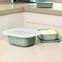 Mepal Rectangular Multi Bowl Microwavable Lid Lifestyle