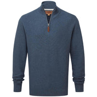 Dark Pigeon Blue Schoffel Mens Porthleven 1/4 Zip Jumper
