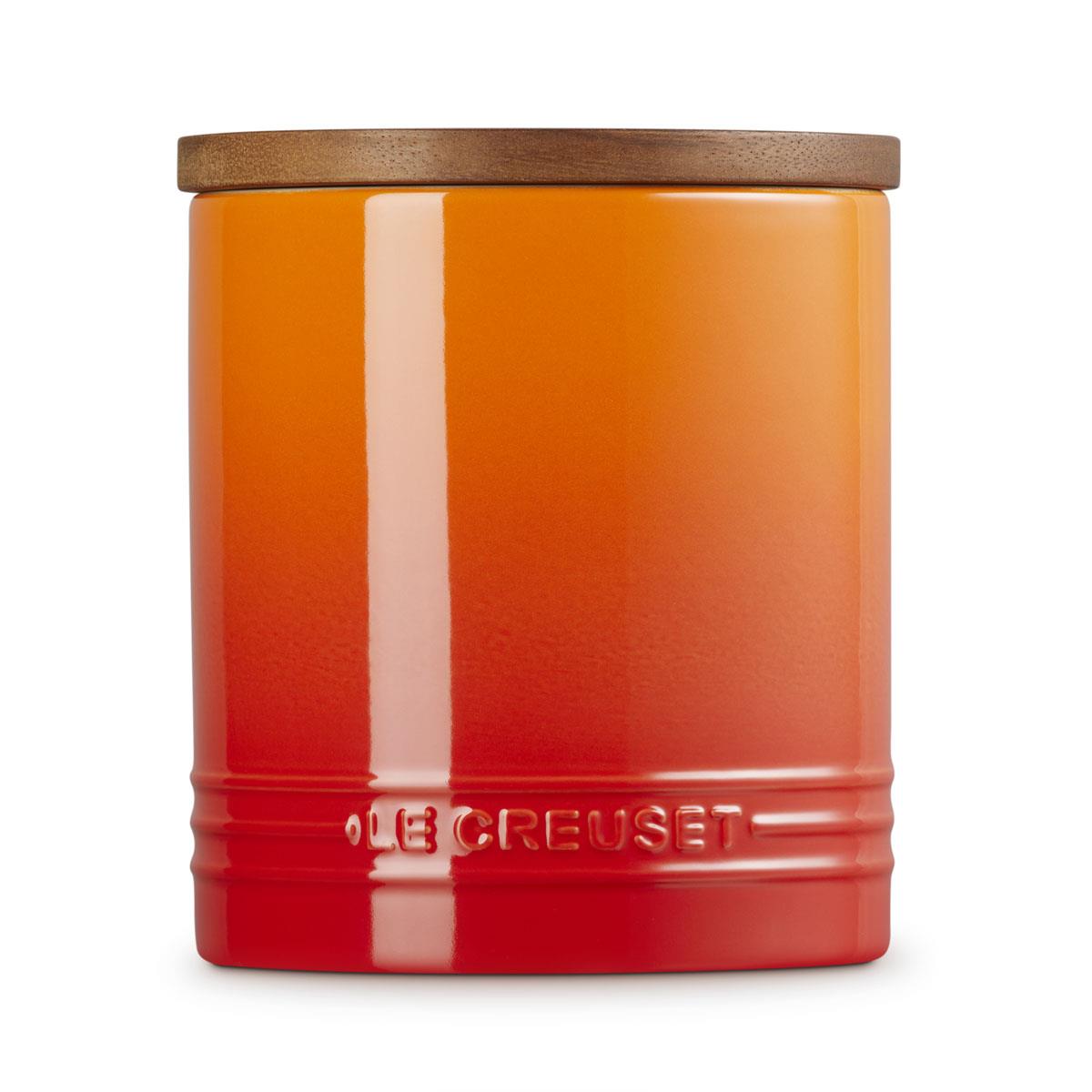 Volcanic Le Creuset Stoneware Signature Storage Jar 1.1L Side