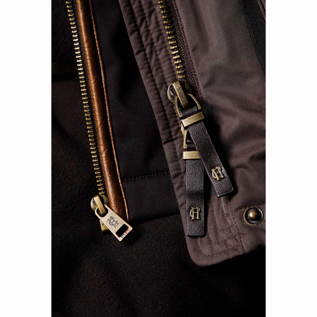 Chocolate Holland Cooper Womens Stamford Country Coat Zip Detail