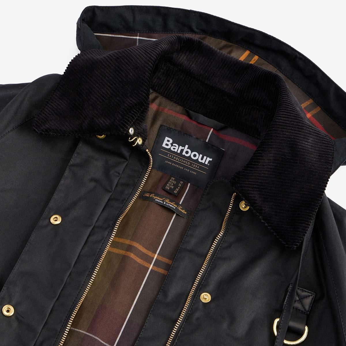 Black Classic Barbour Womens Reighton Wax Jacket inside