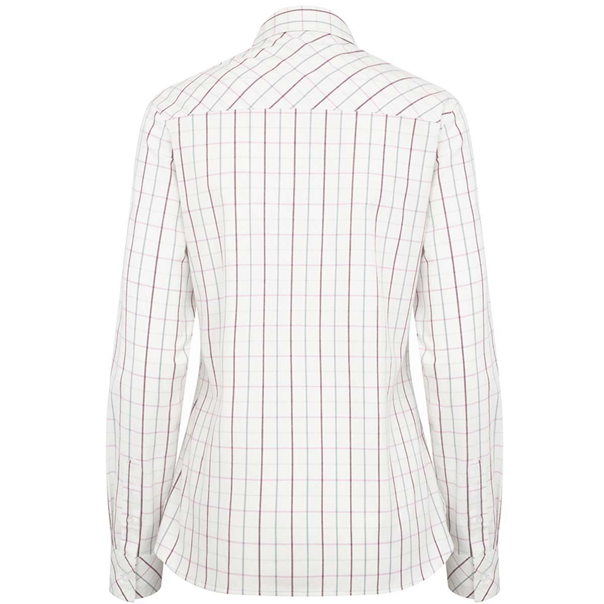 Purple/Mineral Blue Hoggs Of Fife Womens Aberlady Tattersall Shirt Back