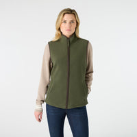 Deep Green Musto Womens Outdoor Country Fenland 200 Fleece Gilet On Model
