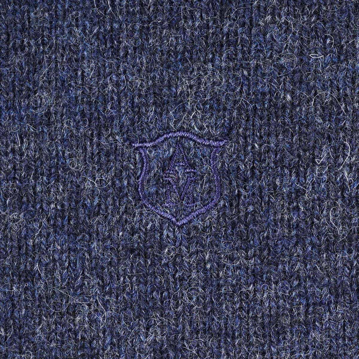 Albert and Maurice Netherton Zip Neck Lambswool Jumper Dark Navy