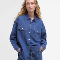 Authentic Barbour Womens Woodrow Shirt On Model