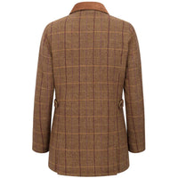 Bracken/Blackberry Hoggs Of Fife Womens Eden Technical Tweed Field Coat Back