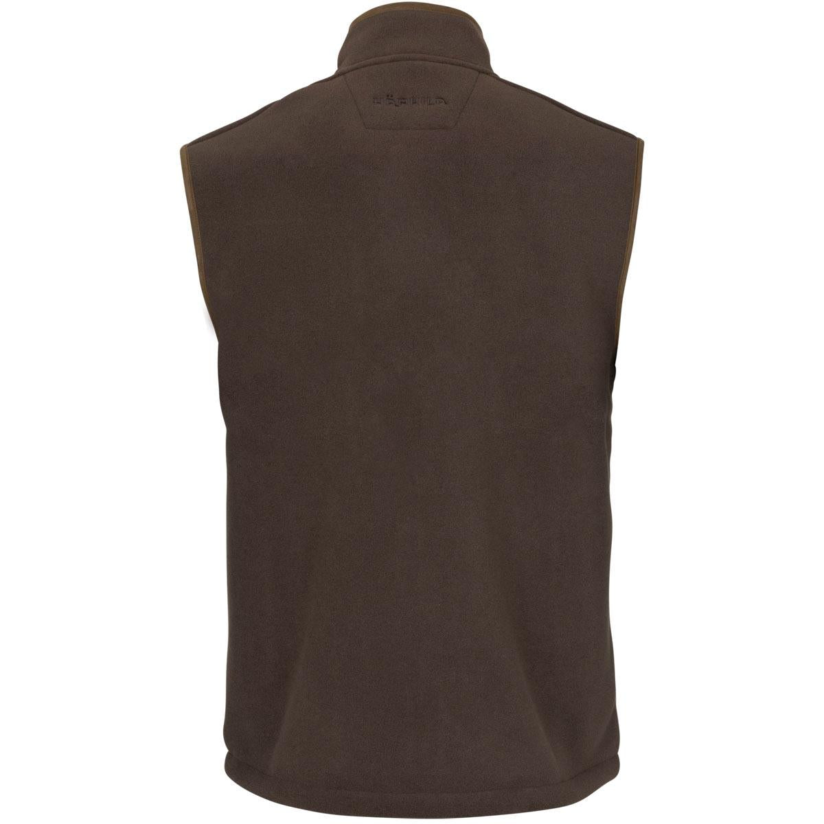 Demitasse Brown Harkila Mens Sandhem Sherpa Fleece Waistcoat Back