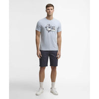 Blue Haze Barbour Mens Fairlight Graphic T-Shirt on model