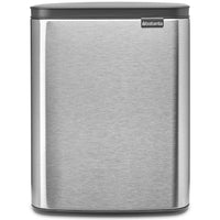 Matt Steel Fingerprint Proof Brabantia Bo Waste Bin 12 Litre