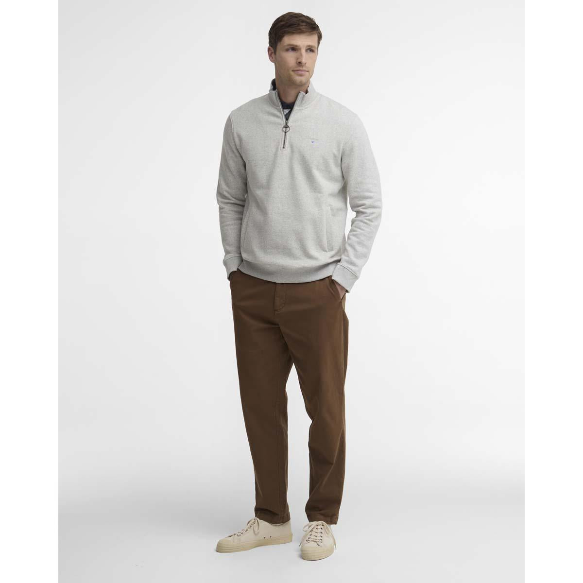 DARK SAND Barbour Mens Stretch Cord Tailored Fit Trouser ON MODEL