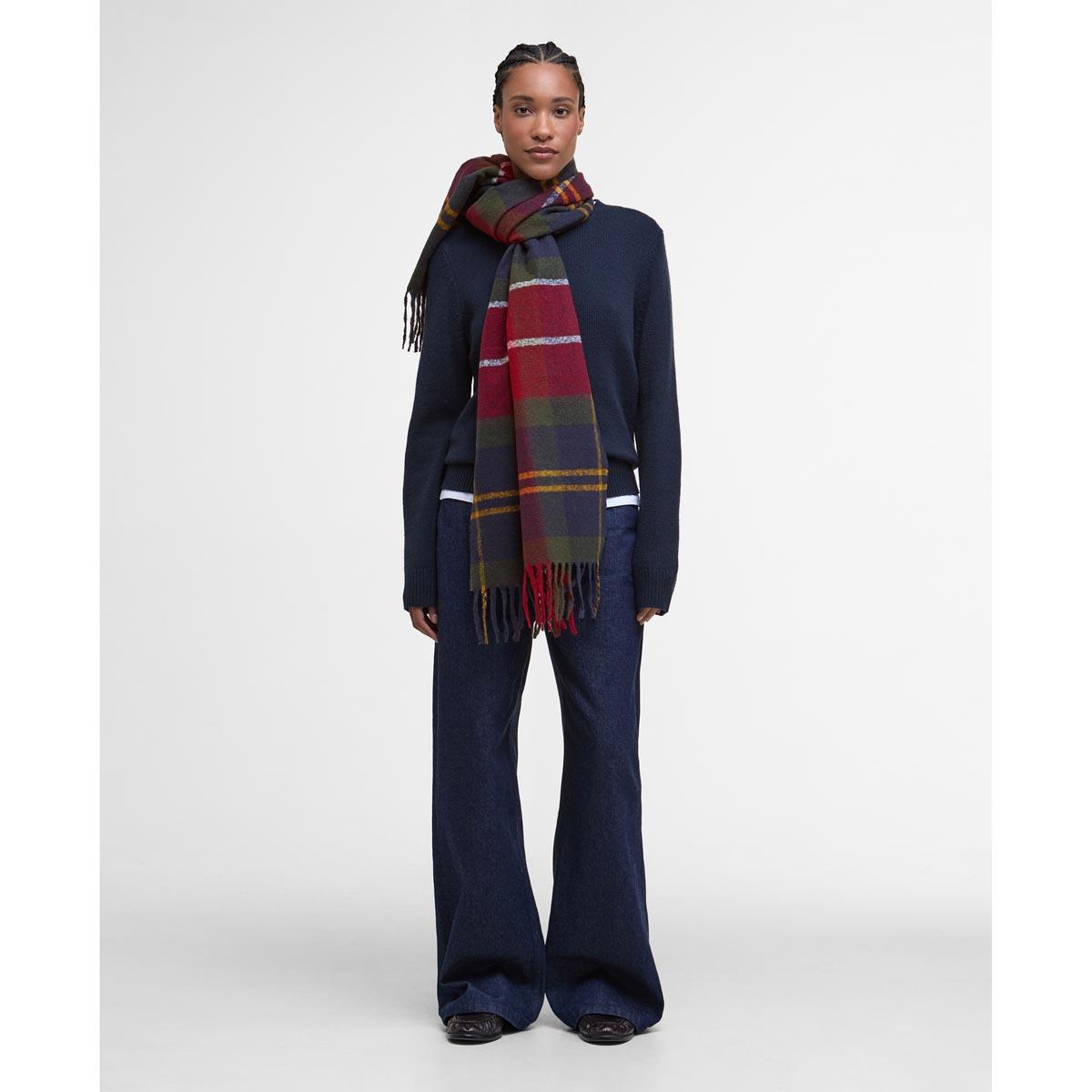 Winterberry Barbour Womens Deanna Tartan Scarf on model