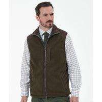 Olive Barbour Mens Active Fleece Gilet Front