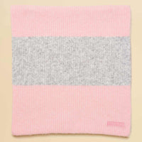 Pink/Grey Joules Womens Popley Stripe Scarf