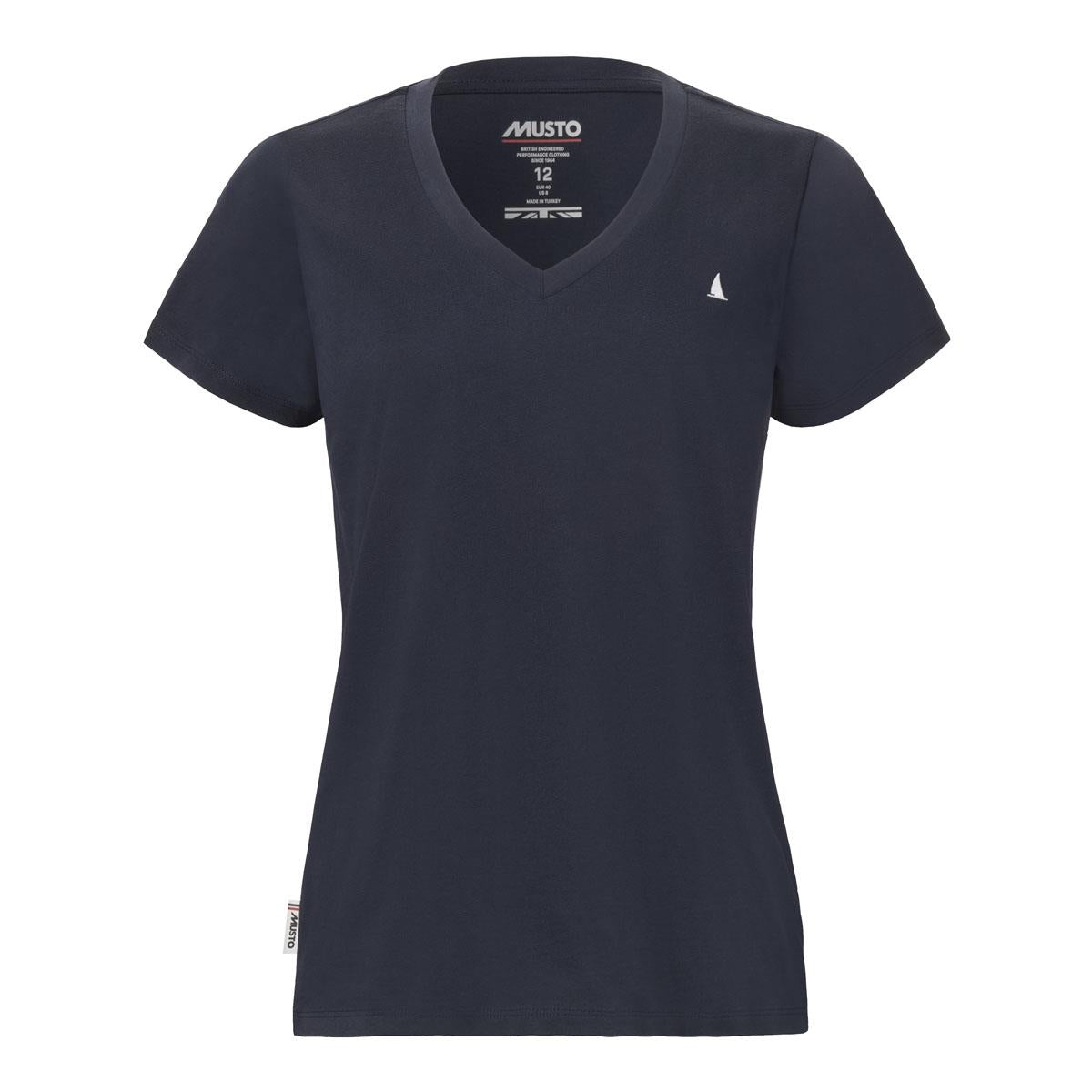 Navy Musto Womens Original V Neck Short Sleeve Tee