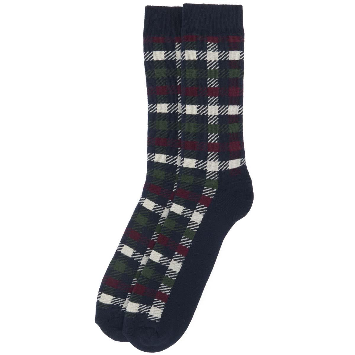 Navy/Red Green Mix Barbour Mens Barney Boot Sock