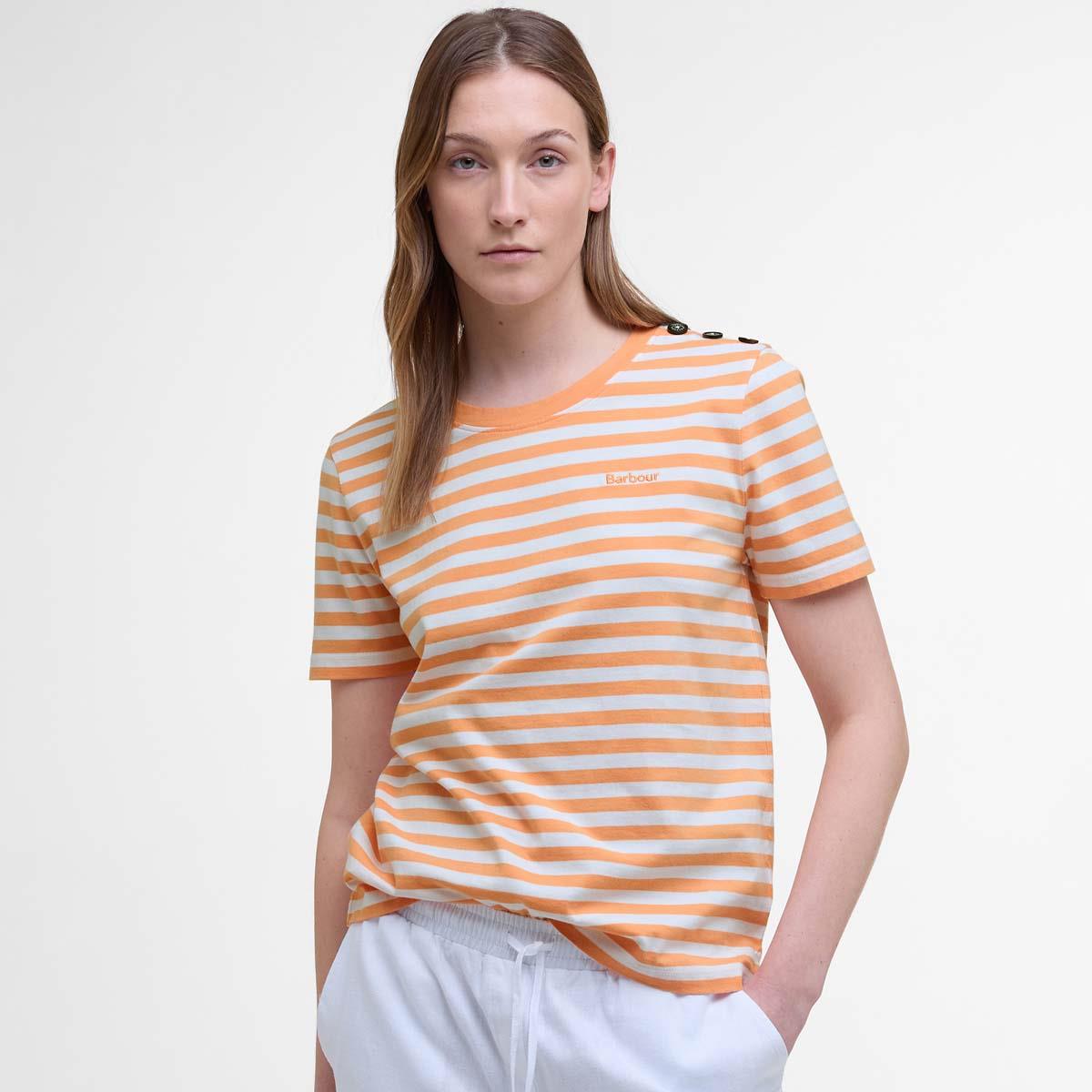 Papaya/Cloud Barbour Womens Ferryside Top Front