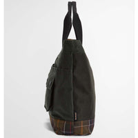 Sage/Classic Barbour Field Wax Tote Bag Side