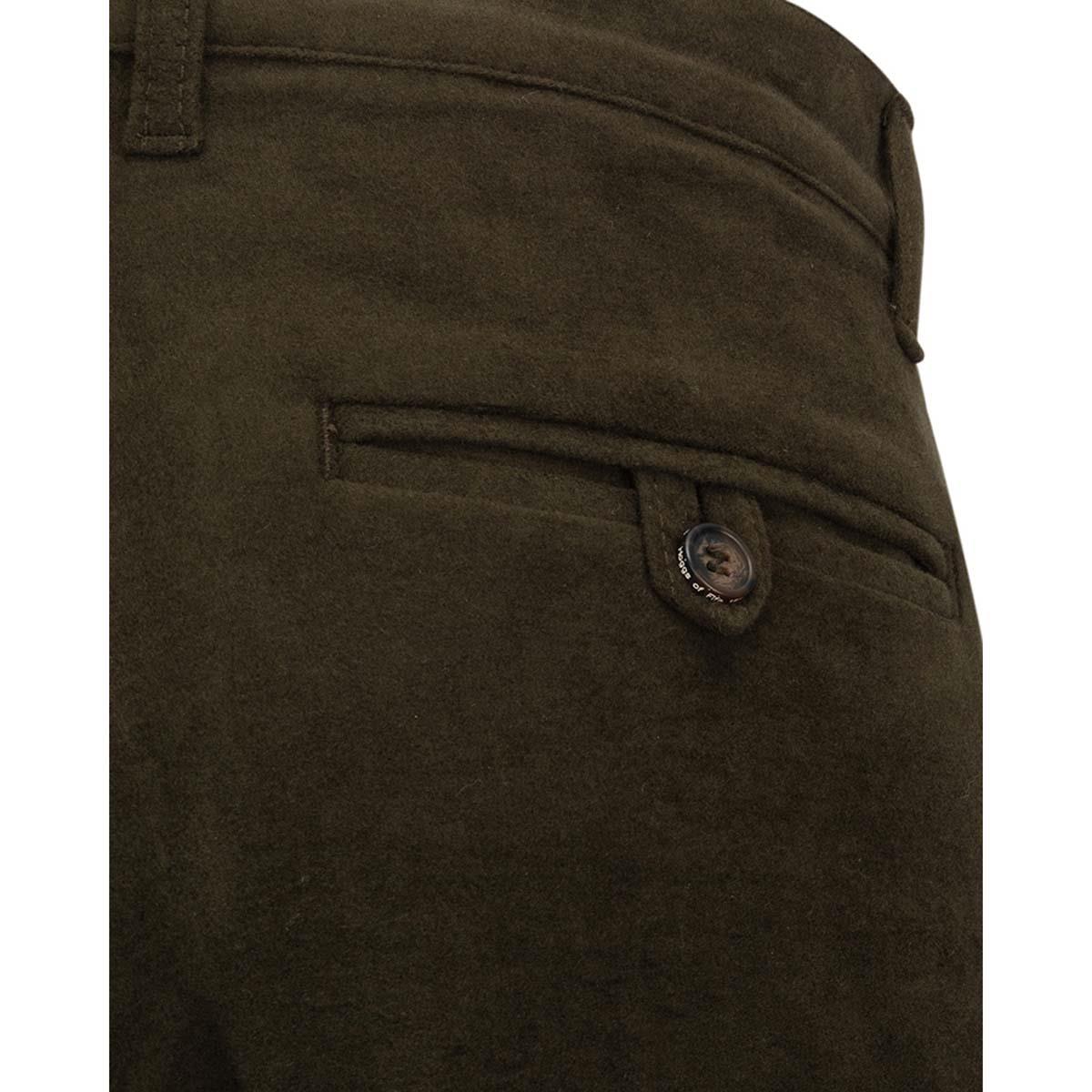 Olive Green Hoggs Of Fife Mens Durness Moleskin Breek pocket