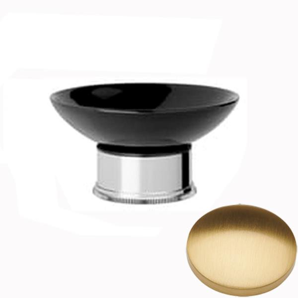Brushed Gold Gloss Samuel Heath Style Moderne Freestanding Black Ceramic Soap Holder N6664B