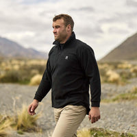 Black Swanndri Mens Motu Fleece Pullover Detail