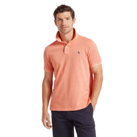 CORAL PEACH Schoffel Mens St Ives Garment Dyed Jersey Polo Shirt FRONT