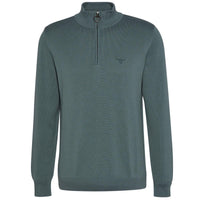 Vintage Teal Barbour Mens Cotton Half Zip Sweater