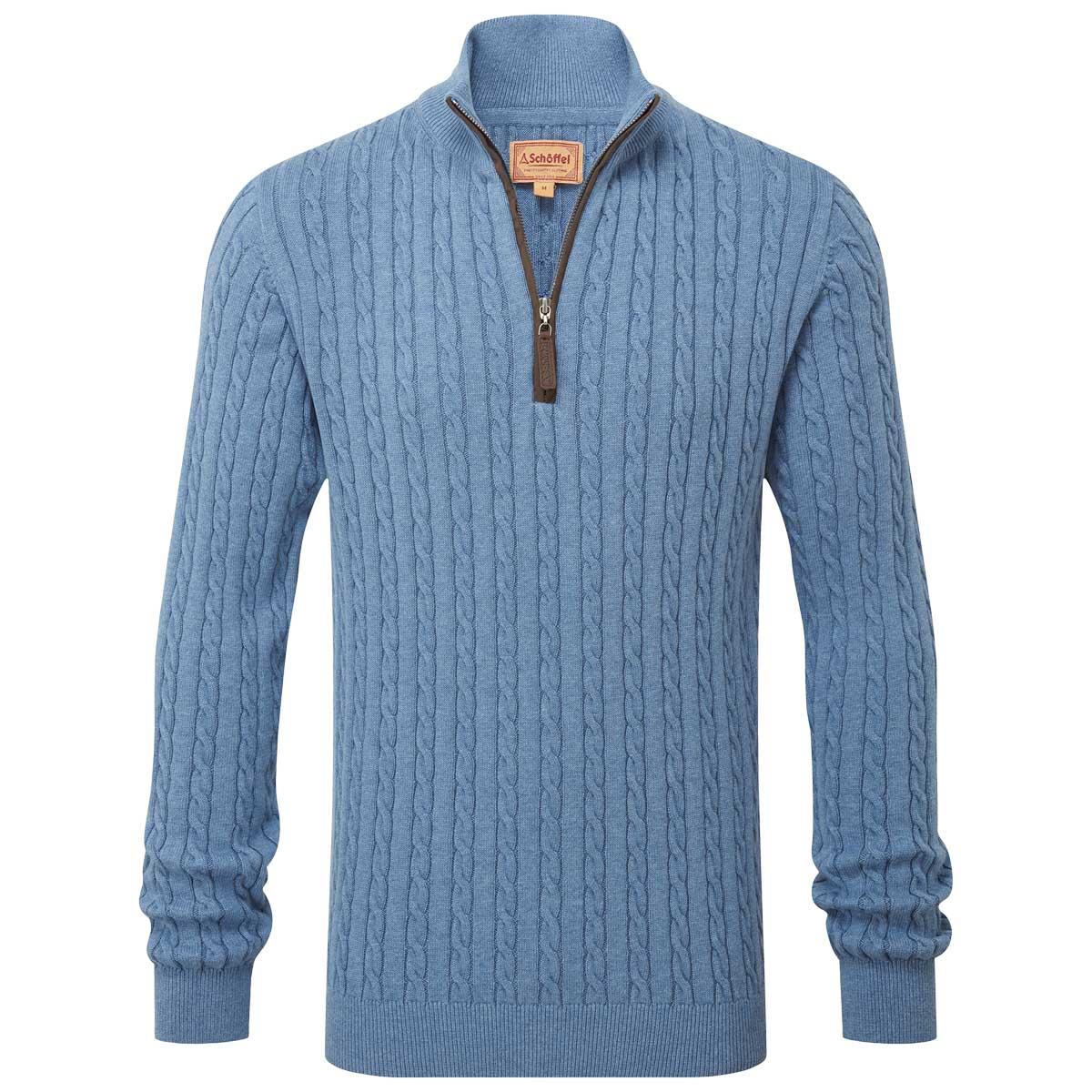 Schoffel Calton Cotton Cashmere Cable 1/4 Zip Jumper