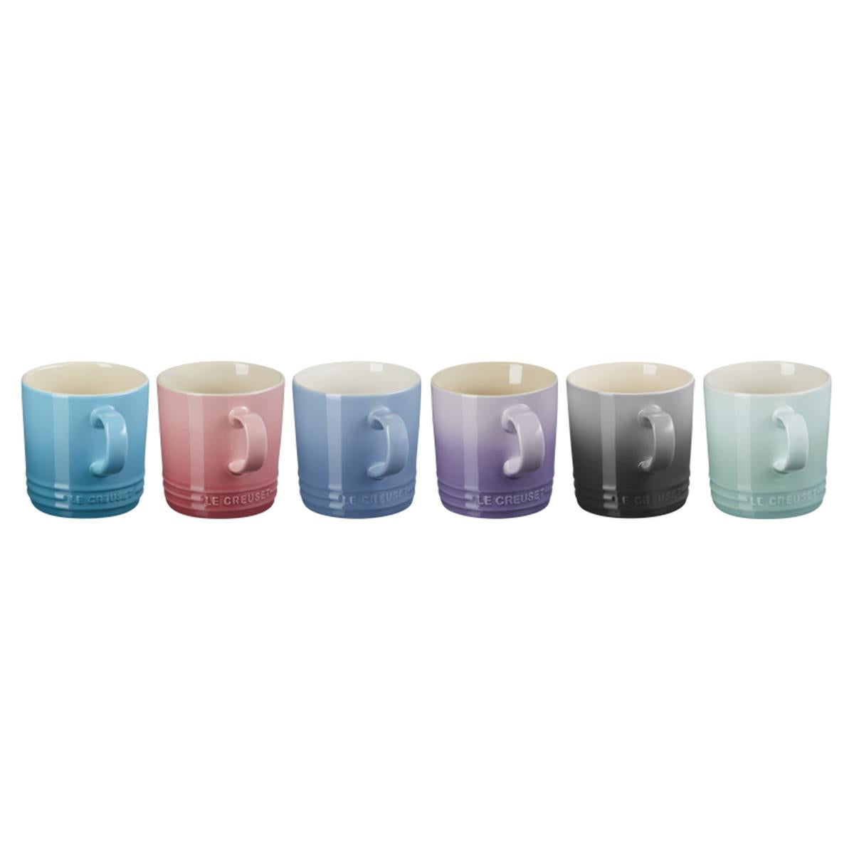 Le Creuset Stoneware Set of 6 Pastel Mugs 350ml