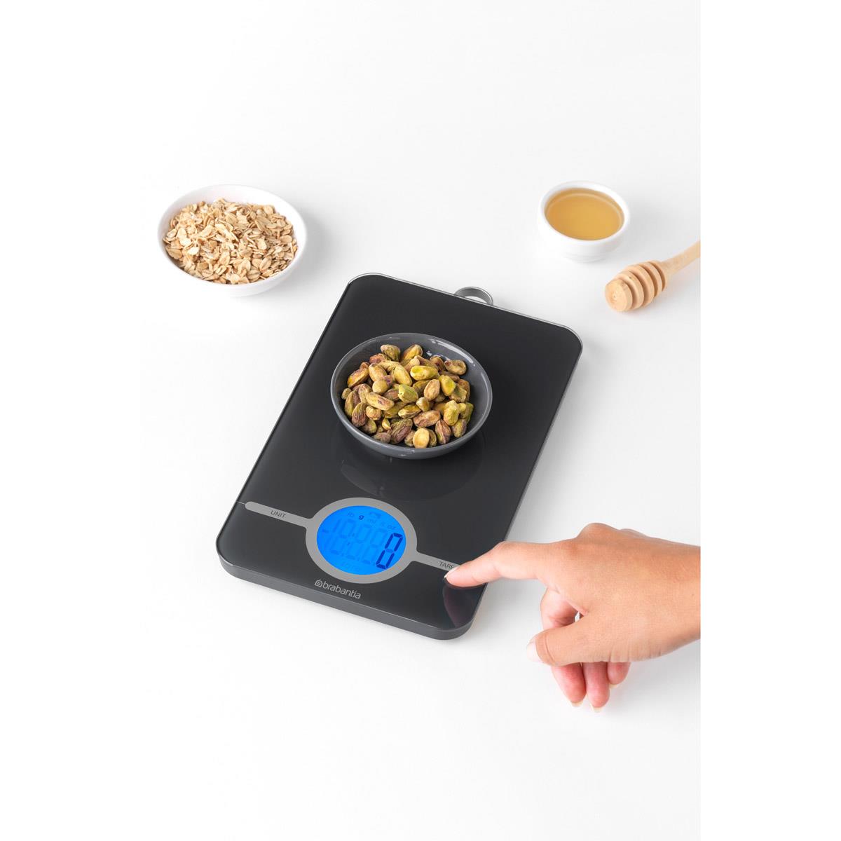 Dark Grey Brabantia Tasty+ Digital Kitchen Scales Lifestyle
