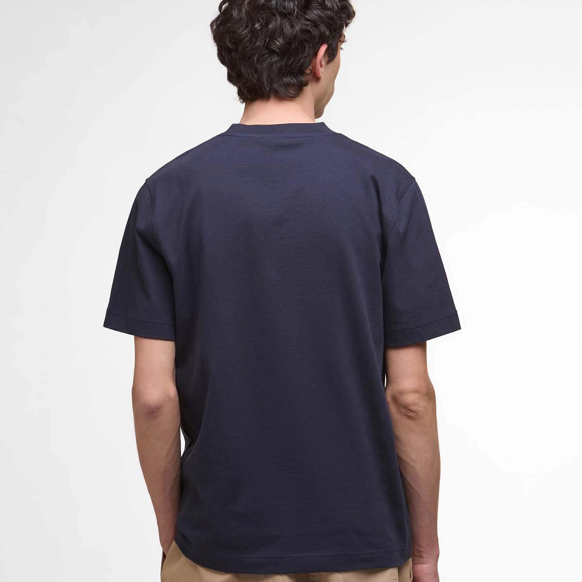 Dark Navy Barbour Mens Fort Relaxed Graphic T-Shirt back