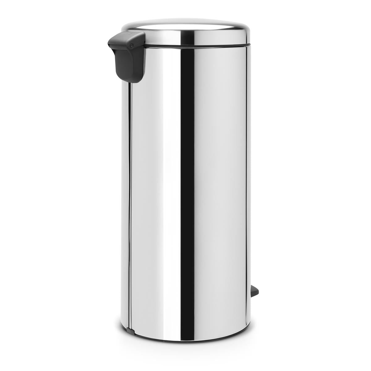 Brilliant Steel Brabantia newIcon Pedal Bin 30 Litre Plastic Bucket Back