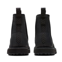 Black Leather Clarks Mens Solsbury Easy Boots Back
