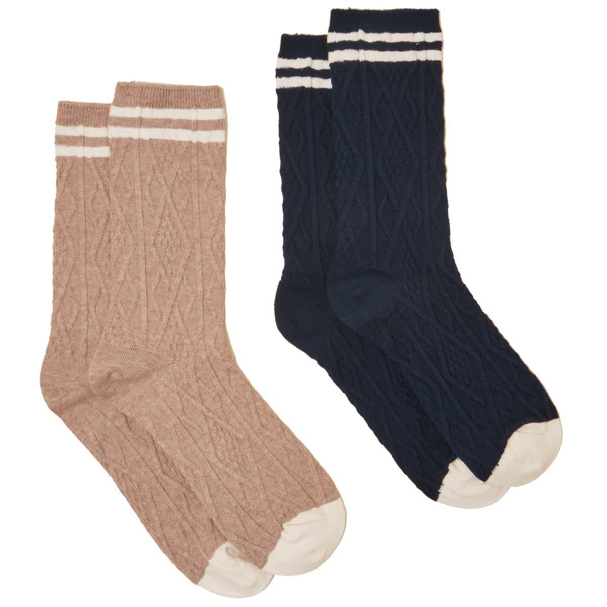 Joules Womens Cable Volley Socks 2 Pack